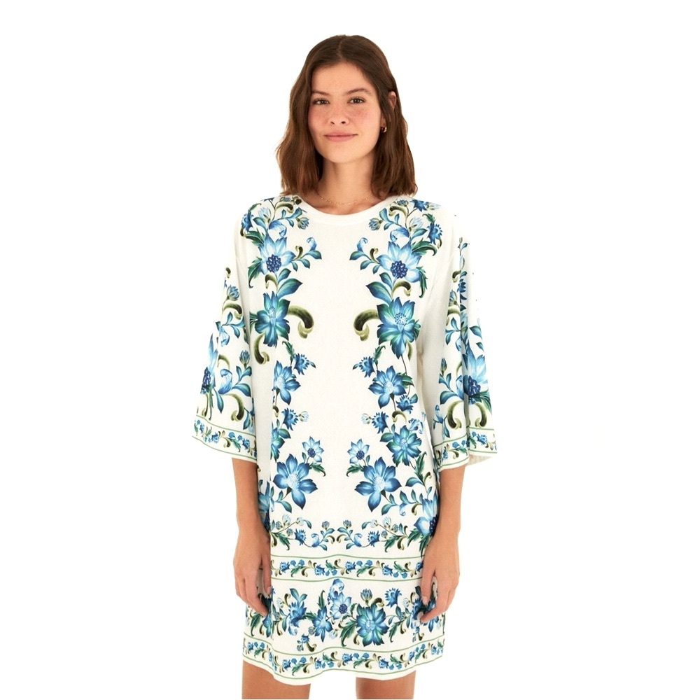 FARM Rio Brazil Floral Tapestry Cotton T-Shirt Dress Size (P=Small) NWT